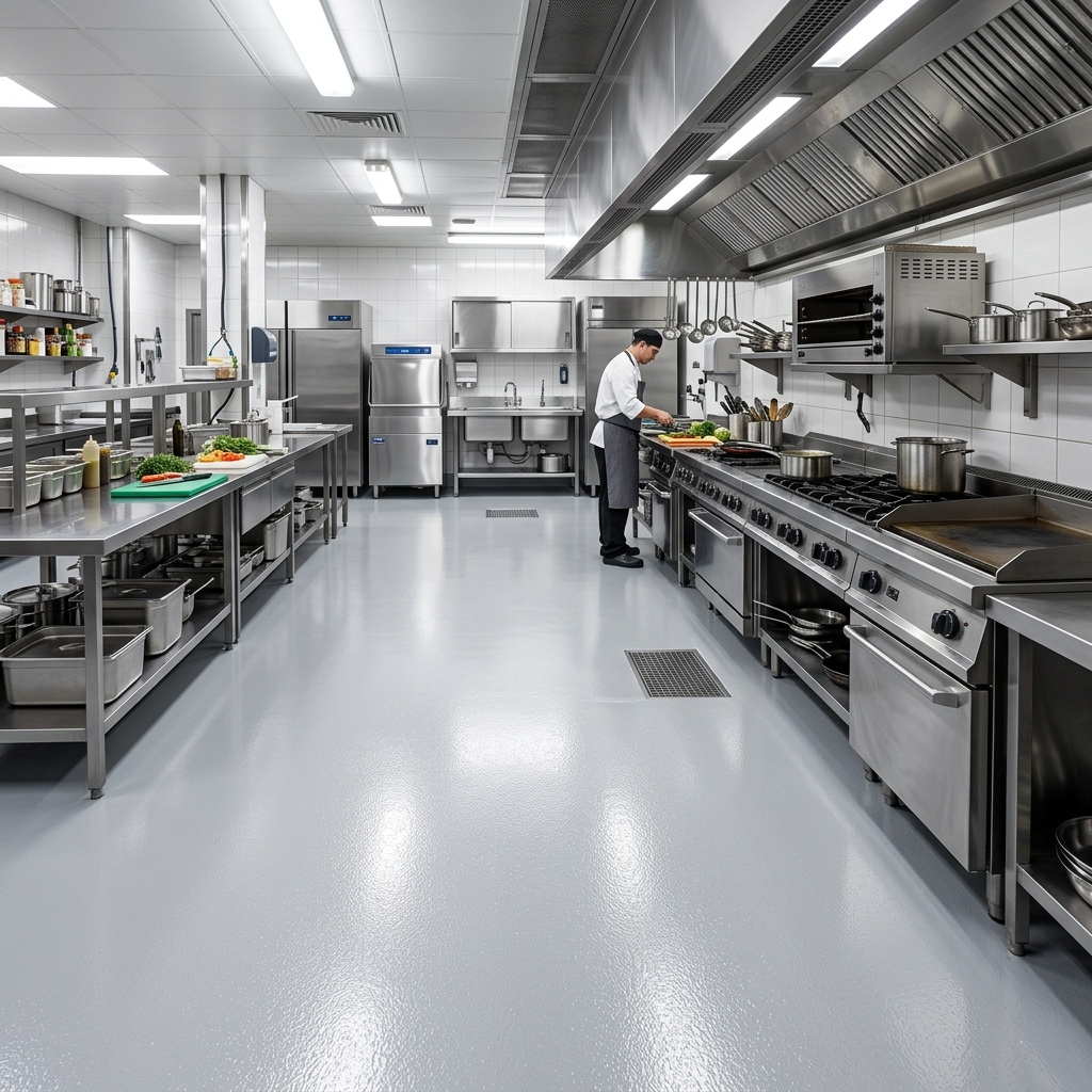 Commercial kitchen floor coating