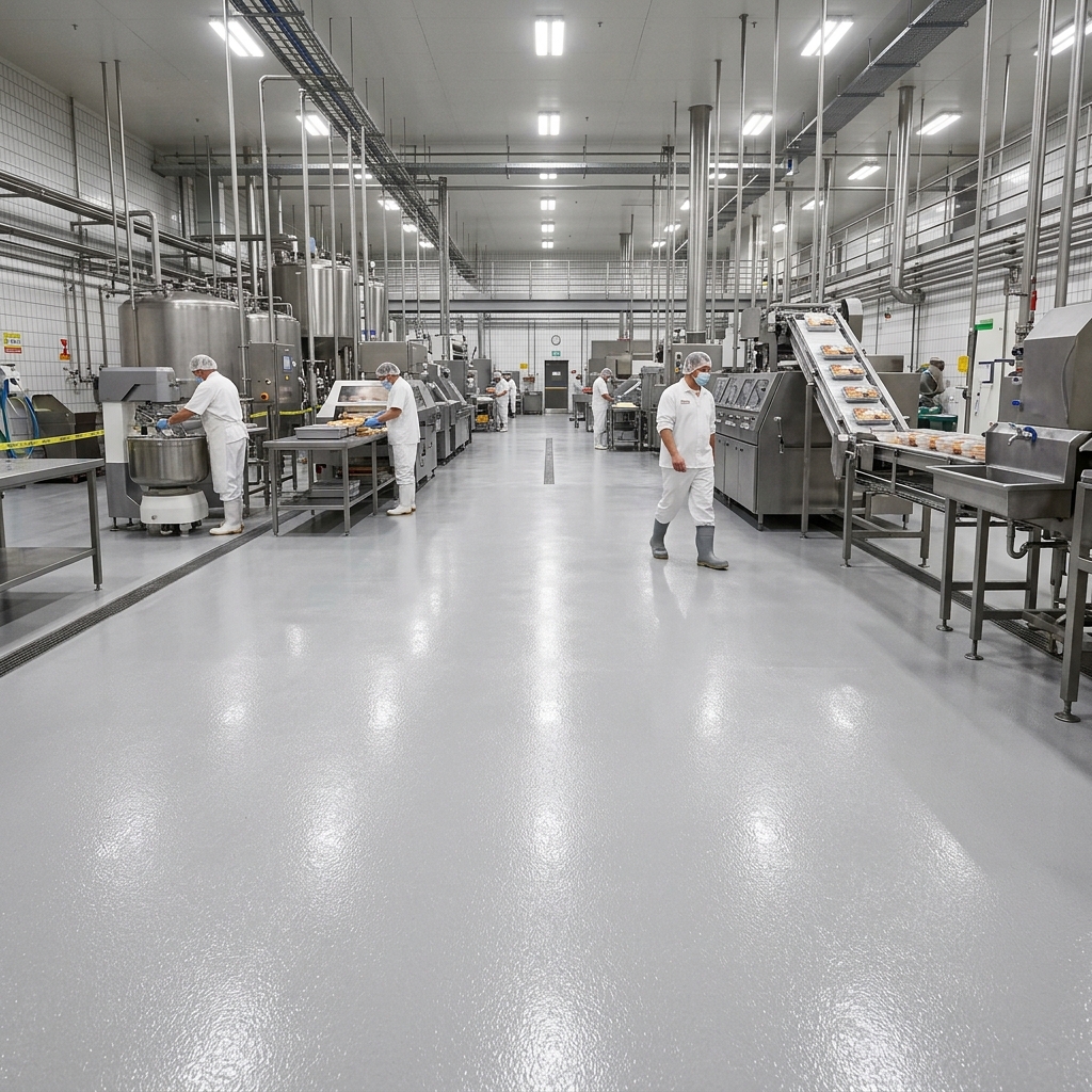 Food processing floor coating