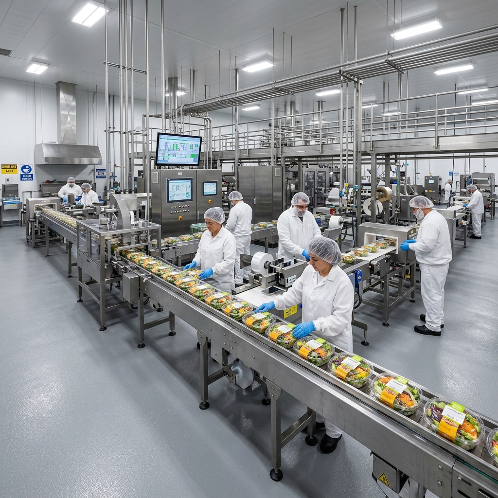 Brewery with chemical-resistant sealed concrete floor