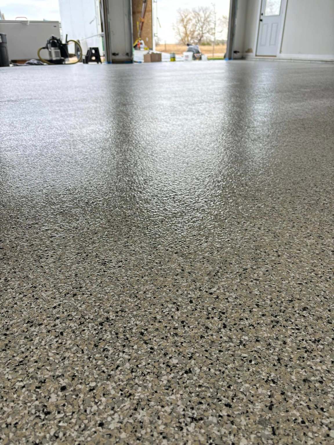 Service bay after coating